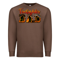 Chestnut American Flag Firefighter Dad Premium Sweatshirt - LillyAllenDesigns