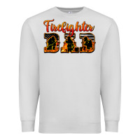 Dove Grey American Flag Firefighter Dad Premium Sweatshirt - LillyAllenDesigns
