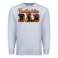 Heather Grey American Flag Firefighter Dad Premium Sweatshirt - LillyAllenDesigns