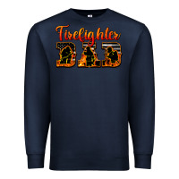 Navy American Flag Firefighter Dad Premium Sweatshirt - LillyAllenDesigns
