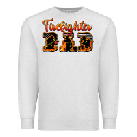 Oatmeal Heather American Flag Firefighter Dad Premium Sweatshirt - LillyAllenDesigns