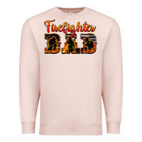 Pale Pink American Flag Firefighter Dad Premium Sweatshirt - LillyAllenDesigns