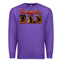 Purple American Flag Firefighter Dad Premium Sweatshirt - LillyAllenDesigns