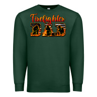 Sports Green American Flag Firefighter Dad Premium Sweatshirt - LillyAllenDesigns