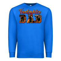 True Royal American Flag Firefighter Dad Premium Sweatshirt - LillyAllenDesigns