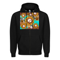Black baseball leopard turquoise sunflower Zipper Hoodie - JahusDesignShop