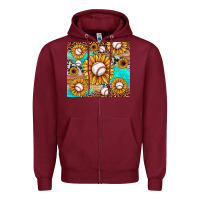 Burgundy baseball leopard turquoise sunflower Zipper Hoodie - JahusDesignShop