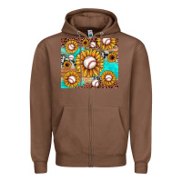 Chestnut baseball leopard turquoise sunflower Zipper Hoodie - JahusDesignShop