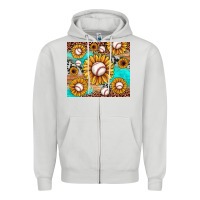 Dove Grey baseball leopard turquoise sunflower Zipper Hoodie - JahusDesignShop