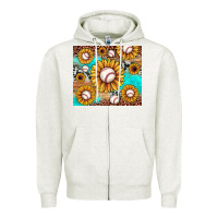 Oatmeal Heather baseball leopard turquoise sunflower Zipper Hoodie - JahusDesignShop