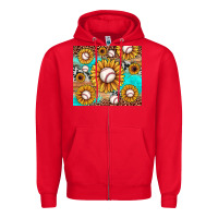 Red baseball leopard turquoise sunflower Zipper Hoodie - JahusDesignShop