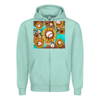 Seafoam baseball leopard turquoise sunflower Zipper Hoodie - JahusDesignShop