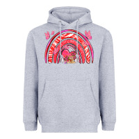 Heather Grey valentines day rainbow with heart Heavyweight Hoodie - NancyCooperArtShop