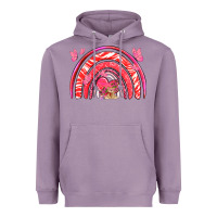 Lavender valentines day rainbow with heart Heavyweight Hoodie - NancyCooperArtShop