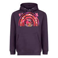 Plum valentines day rainbow with heart Heavyweight Hoodie - NancyCooperArtShop