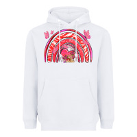White valentines day rainbow with heart Heavyweight Hoodie - NancyCooperArtShop