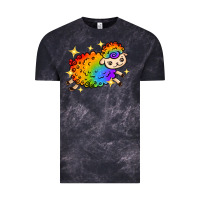 Cloud Black rainbow sheep with star Vintage Tee - texasbilliewilder