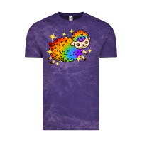 Cloud Purple rainbow sheep with star Vintage Tee - texasbilliewilder