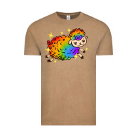 Vintage Coffee rainbow sheep with star Vintage Tee - texasbilliewilder