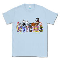 Dusty Blue Drink Up Witches Classic Tee - CowhideDigitalArt