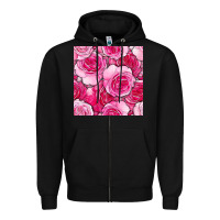 Black valentines day all dress up roses seamless pattern Zipper Hoodie - BundleAndBundleShop