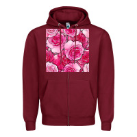 Burgundy valentines day all dress up roses seamless pattern Zipper Hoodie - BundleAndBundleShop