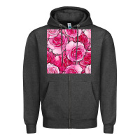 Charcoal Heather valentines day all dress up roses seamless pattern Zipper Hoodie - BundleAndBundleShop