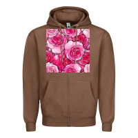 Chestnut valentines day all dress up roses seamless pattern Zipper Hoodie - BundleAndBundleShop