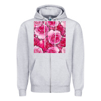 Heather Grey valentines day all dress up roses seamless pattern Zipper Hoodie - BundleAndBundleShop