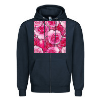 Navy valentines day all dress up roses seamless pattern Zipper Hoodie - BundleAndBundleShop
