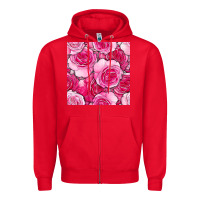Red valentines day all dress up roses seamless pattern Zipper Hoodie - BundleAndBundleShop