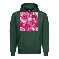 Sports Green valentines day all dress up roses seamless pattern Zipper Hoodie - BundleAndBundleShop
