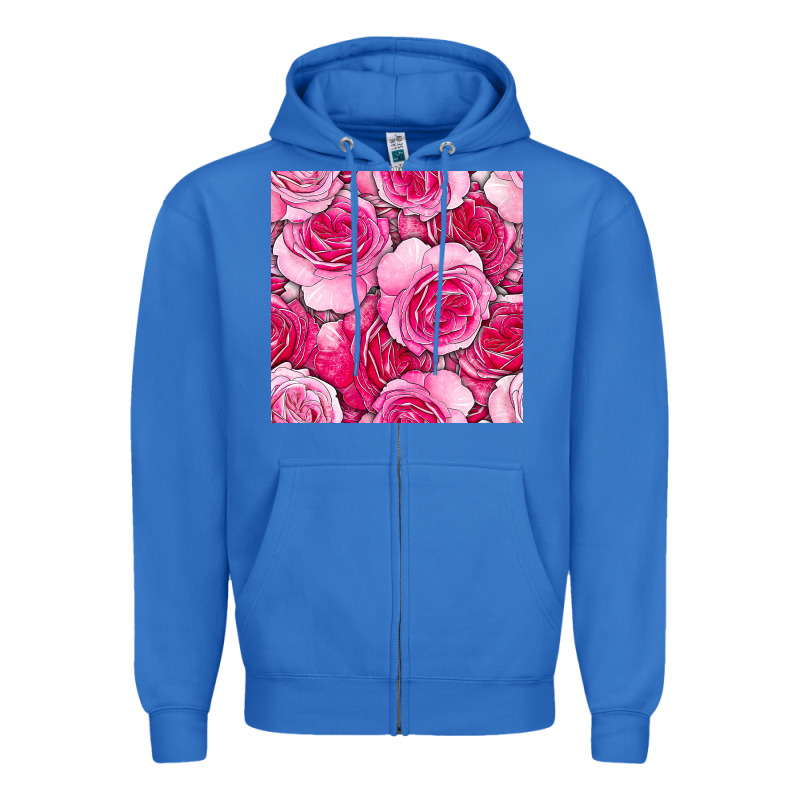 Valentines Day All Dress Up Roses Seamless Pattern Zipper Hoodie by BundleAndBundleShop | Teevron
