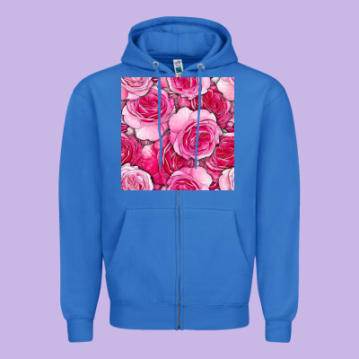Valentines Day All Dress Up Roses Seamless Pattern Zipper Hoodie Designed By Bundleandbundleshop
