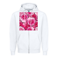 White valentines day all dress up roses seamless pattern Zipper Hoodie - BundleAndBundleShop
