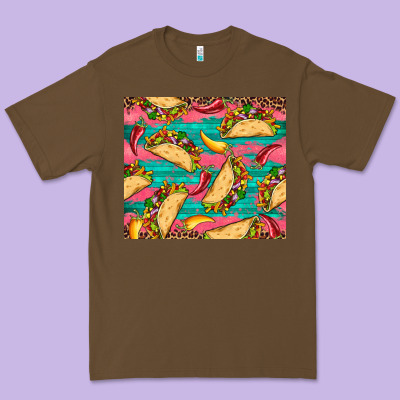 Mexican Taco Paper Glitter Leopard Wooden Premium Tee Designed By Artiststas