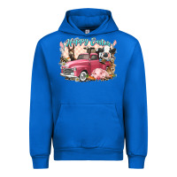 Cobalt Happy Easter truck with Easter farm animals Urban Hoodie - LillyAllenDesigns