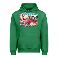 Emerald Happy Easter truck with Easter farm animals Urban Hoodie - LillyAllenDesigns