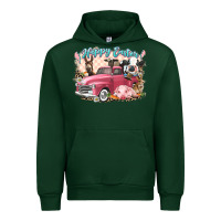 Foreset Green Happy Easter truck with Easter farm animals Urban Hoodie - LillyAllenDesigns