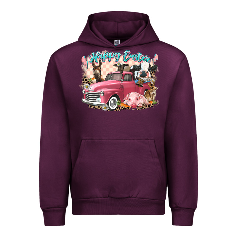 Happy Easter Truck With Easter Farm Animals Urban Hoodie by LillyAllenDesigns | Teevron