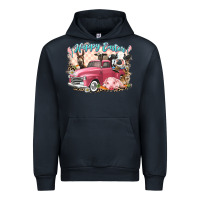 Navy Happy Easter truck with Easter farm animals Urban Hoodie - LillyAllenDesigns