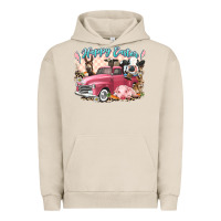Pigment French Oak Happy Easter truck with Easter farm animals Urban Hoodie - LillyAllenDesigns