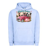 Pigment Grape Ice Happy Easter truck with Easter farm animals Urban Hoodie - LillyAllenDesigns