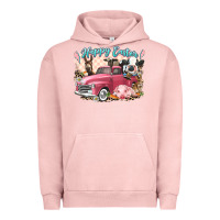 Pigment Salmon Happy Easter truck with Easter farm animals Urban Hoodie - LillyAllenDesigns