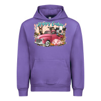 Tulip Happy Easter truck with Easter farm animals Urban Hoodie - LillyAllenDesigns