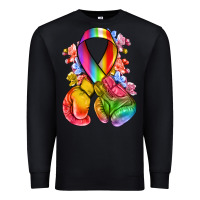 Black all color ribbon with boxing gloves Premium Sweatshirt - NancyCooperArtShop