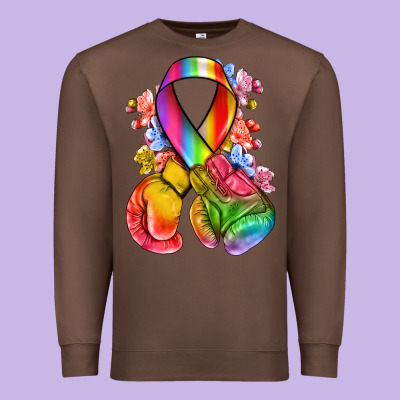 All Color Ribbon With Boxing Gloves Premium Sweatshirt Designed By Nancycooperartshop