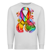 Dove Grey all color ribbon with boxing gloves Premium Sweatshirt - NancyCooperArtShop