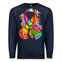 Navy all color ribbon with boxing gloves Premium Sweatshirt - NancyCooperArtShop