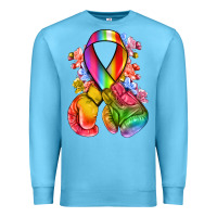 Ocean Blue all color ribbon with boxing gloves Premium Sweatshirt - NancyCooperArtShop